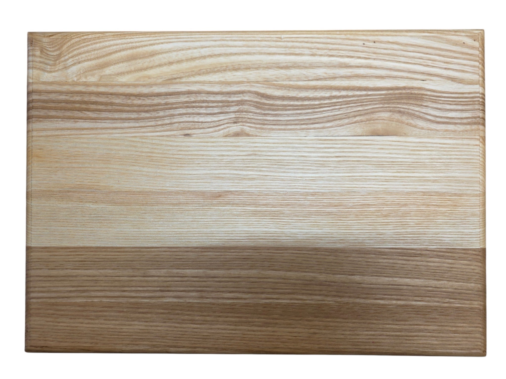 Close up of rounded edge ash chopping board finish
