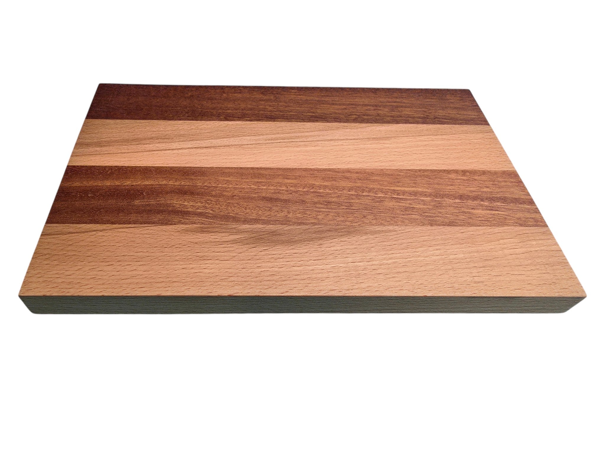 Close up of cherry and walnut wood grain on cheese board