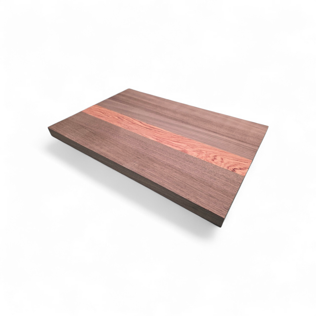 Luxury handmade walnut and pink ivory chopping board 50cm x 30cm hardwood kitchen board UK