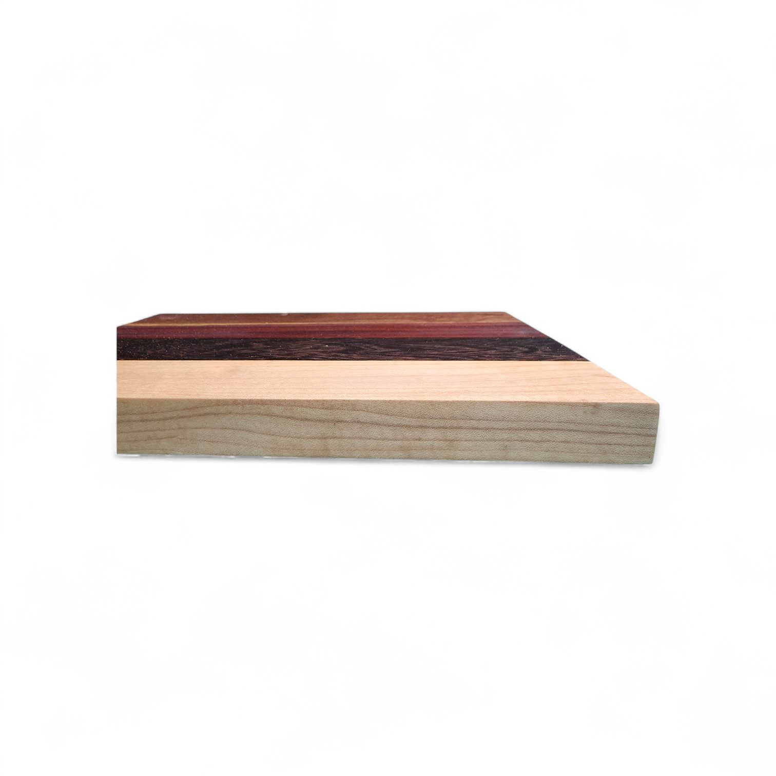 Luxury hardwood cheese board displayed in kitchen with oak black palmwood pink ivory and kiaat